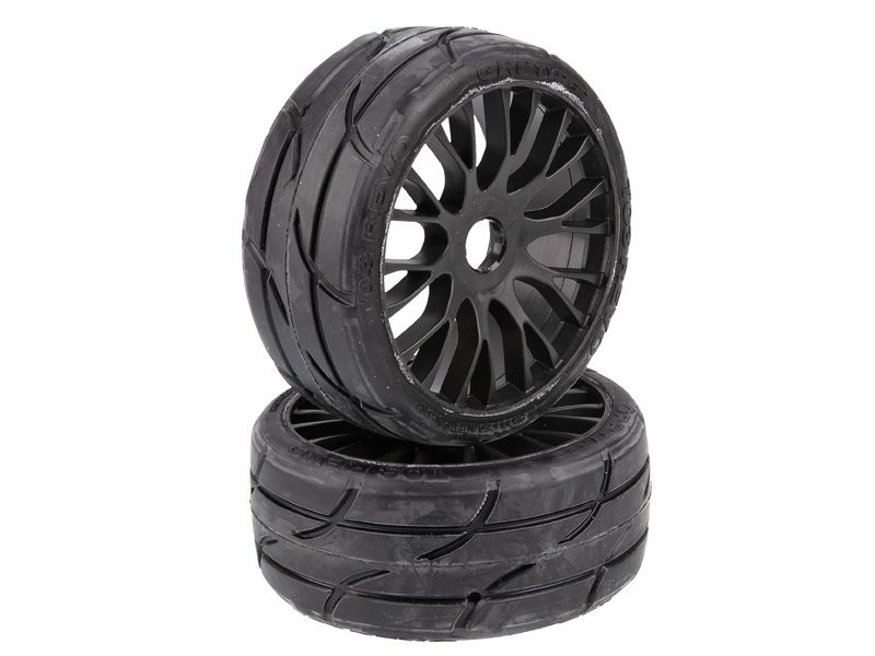 GRP Roue complète 1:8 GT Rally Game T03 Revo XM7 Jante noire 20 rayons Flex Medium Dur GRP Roue complète 1:8 GT Rally Game T03 Revo XM7 Jante noire 20 rayons Flex Medium Dur